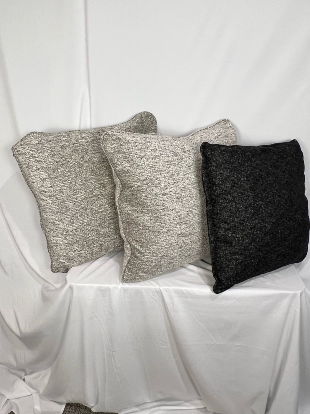 Neutral Chenille Decorative Throw Pillow - Gray & Charcoal